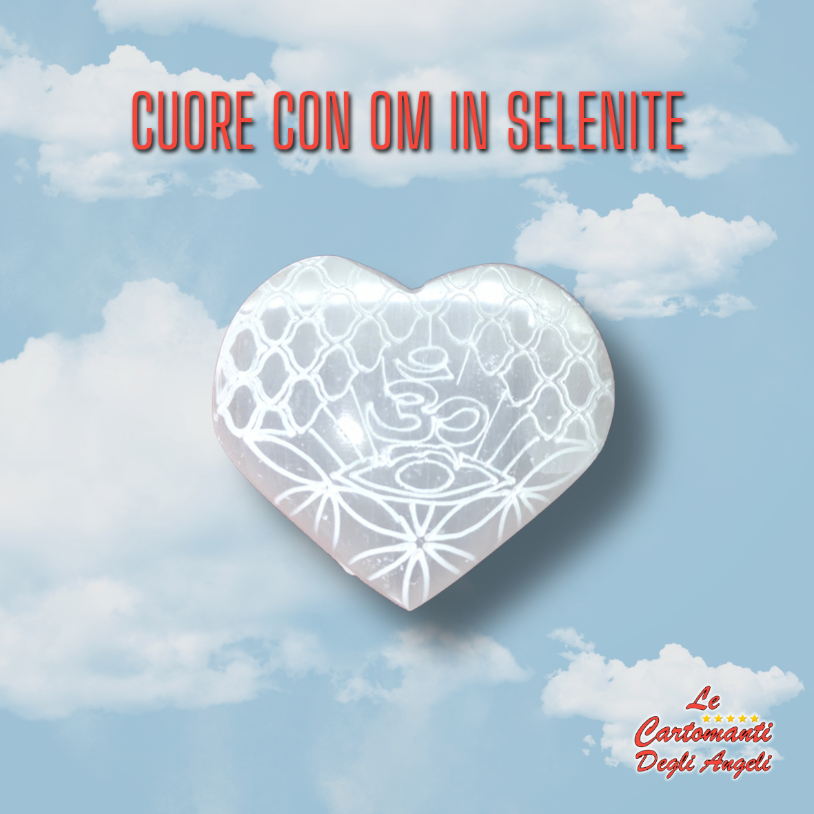 Cuore con Om in Selenite